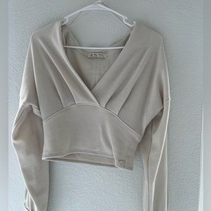 We the Free All Nighter Long Sleeve Surplice Crop Top